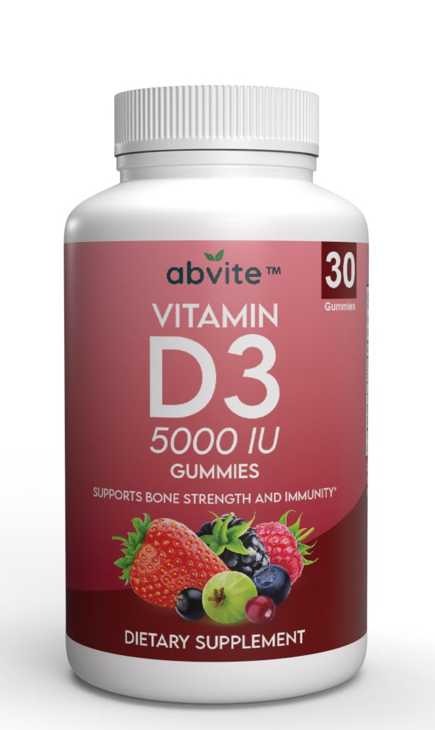 Abvite, Extra Strength, Vitamin D3, 5000 IU, Gummies, Bone Health, Immune Support, Mood Regulation, Sunshine Vitamin, Chewable, Convenient, Daily Supplement
